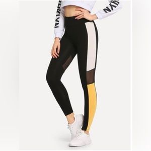 5 for $25 💕Mesh Contrast Color Block Leggings